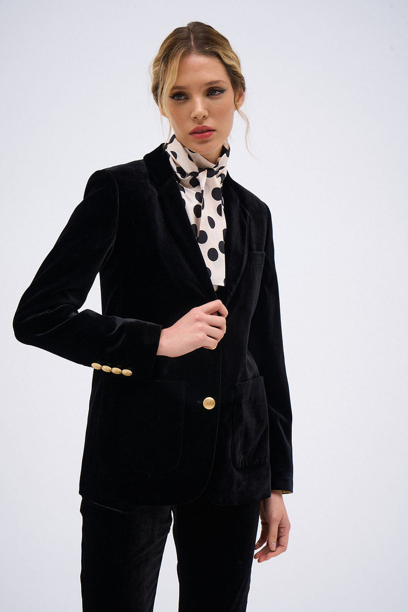 VESTE ANNETTE VELOURS NOIR