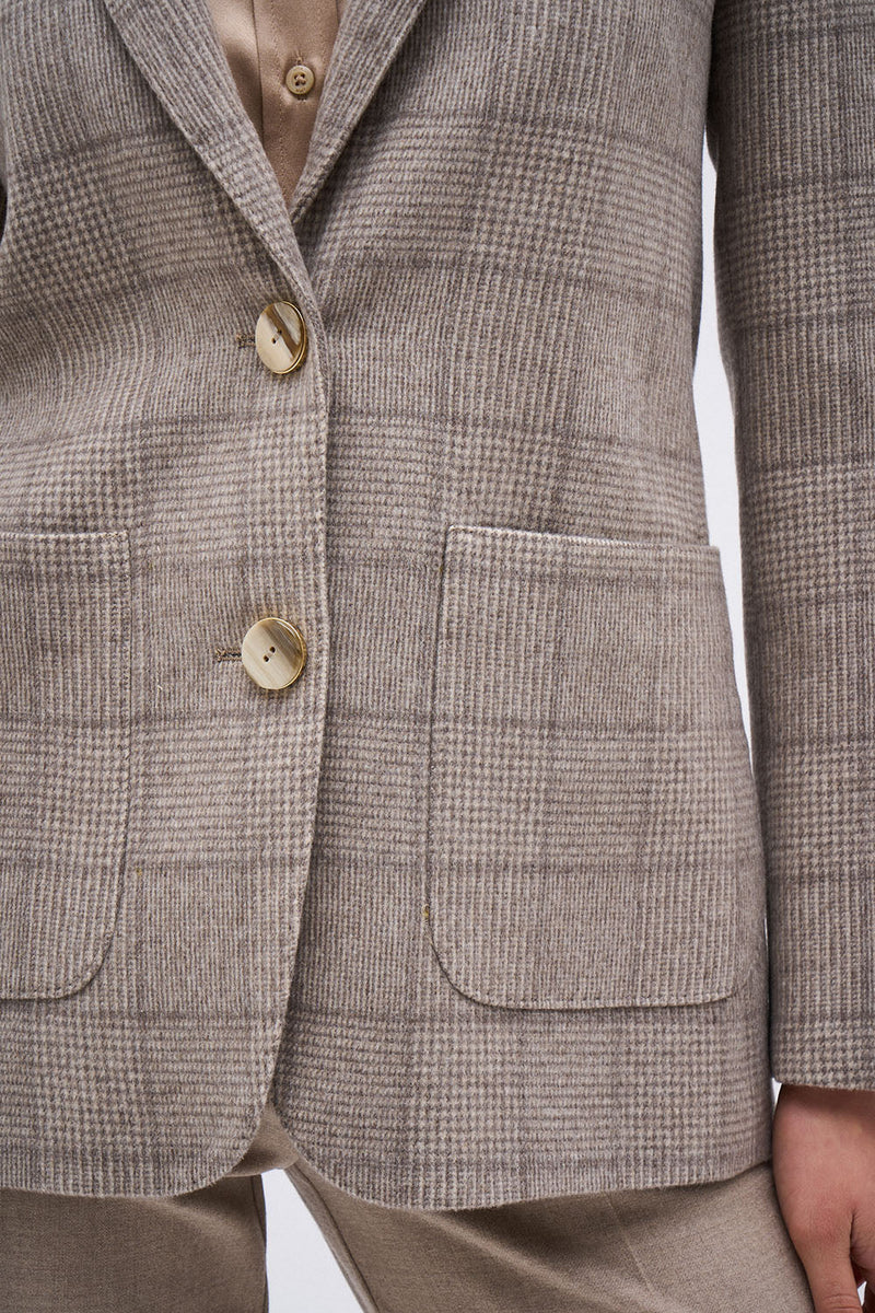 VESTE ANNETTE PRINCE DE GALLES TAUPE