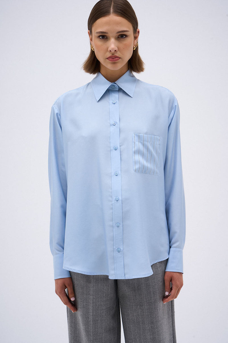 CHEMISE RIVA RAYURE BLEU