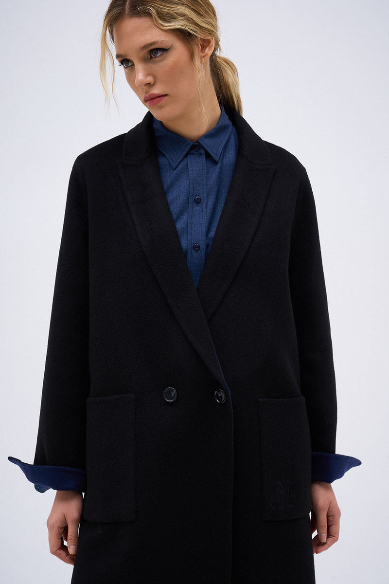 MANTEAU WENDY REVERSILBLE MARINE NOIR